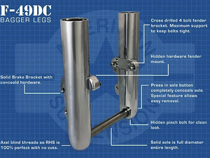 Raw Finish Smooth Hidden Axle Bagger Legs 1990-UP